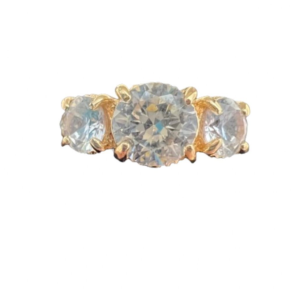 Gold Plated Diamondesque Engagement/Cocktail/Anniversary Ring - 7‎